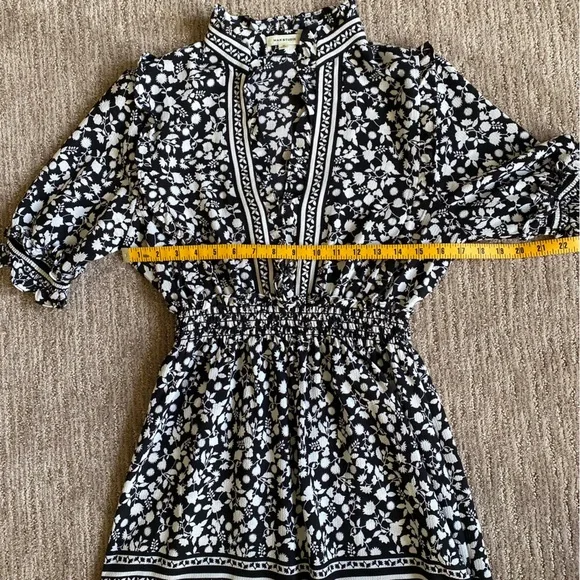 Max Studio Black and White Botanical Print Maxi Dress Coastal Cowgirl - Picture 9 of 9